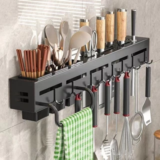 Suporte Para Armazenamento De Facas Acompanha Suporte Pra Pano Talheres Utensílios De Cozinha De Aço Inoxidável ES
