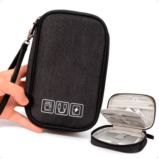 Estojo Organizador De Cabos e Acessórios Box Grande Fio Pendrive Carregador Fone Case Bag