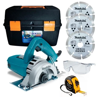 Kit Serra mármore 4.3/8" 1.300 watts 4100NH3Z Makita + acessórios e maleta