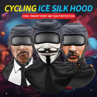 1 Unid . balaclava De Seda Gelada De Verão , Capacete Respirável , Máscara De Crânio Fantasma Palhaço Esportiva À Prova De Vento E anti-UV , Adequada Para Motocicletas De Ciclismo , Caminhadas De Halloween