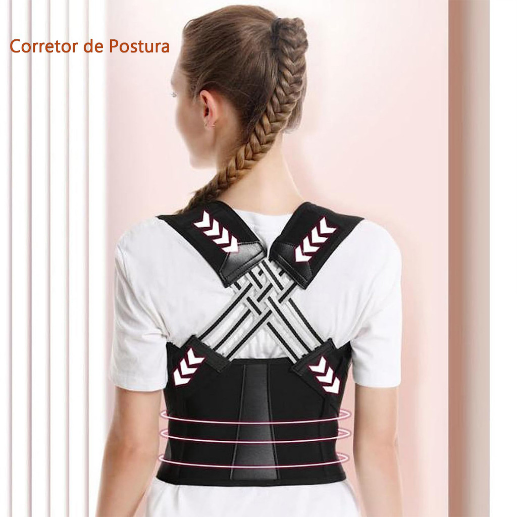 Corretor Postural Magnético Unissex Dor ajusta Postura
