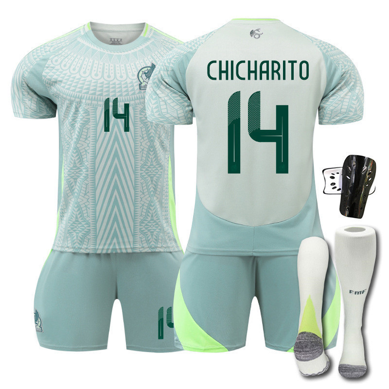 Copa América 2024 México Away Jersey No. 14 Uniforme de Treinamento Uniforme de Treinamento 22 Lossano Equipe Uniforme de Futebol Personalizado