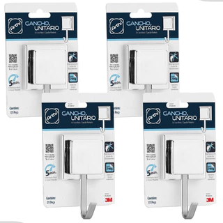 Kit 4 Gancho Cabide Cabideiro Suporte Porta Toalha de Rosto de Parede Banheiro 3M Cromado Arthi em Oferta na Shopee