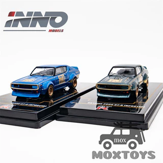 INNO 1 : 64 SKYLINE 2000 GTR KPGC110 # 73 Modelo De Carro Verde/Azul Diecast