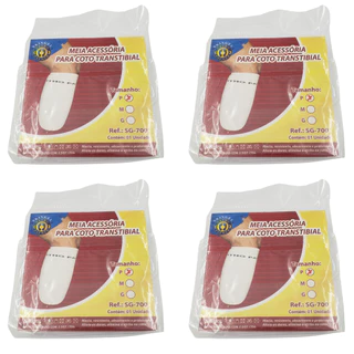 4 Meias Coto Transtibial Ortho Pauher Próteses Amputados Conforto Proteção Algodão Macio Anti Atrito
