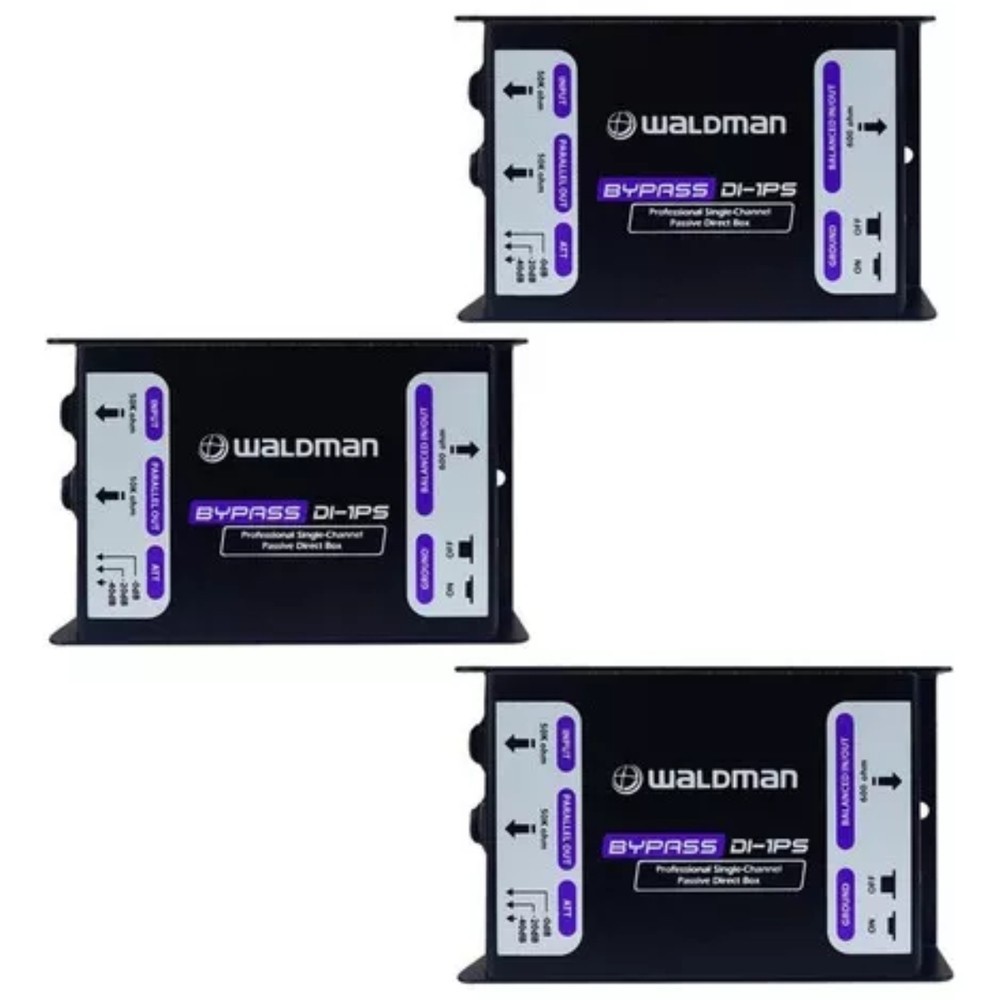 KIT 3 DIRECT BOX WALDMAN DI-1PS PASSIVO PROFISSIONAL