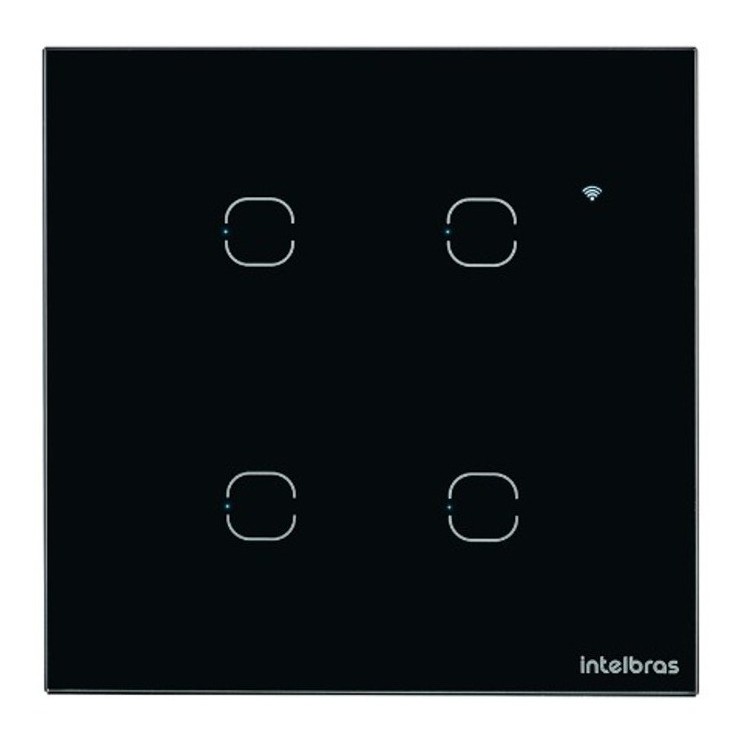 INTERRUPTOR SMART WI-FI VIA APP TOUCH EWS 1004 PRETO INTELBRAS
