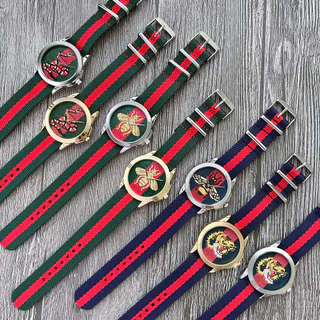 Relógio de Moda Faixa de Nylon Fashionable All-Match Casual de duas mãos