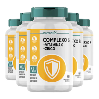 Kit 5x Complexo B Nutralín com Vitamina C e Zinco 60 Comp.