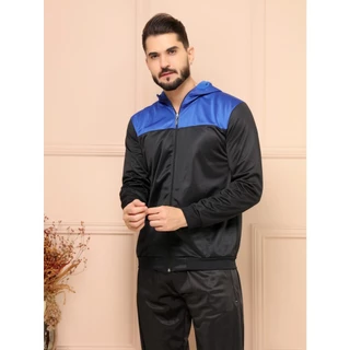 Jaqueta Casaco Corta Vento de Agasalho Esportiva Treino Academia Corrida 2 Cor Com Capuz Poliéster Flanelado