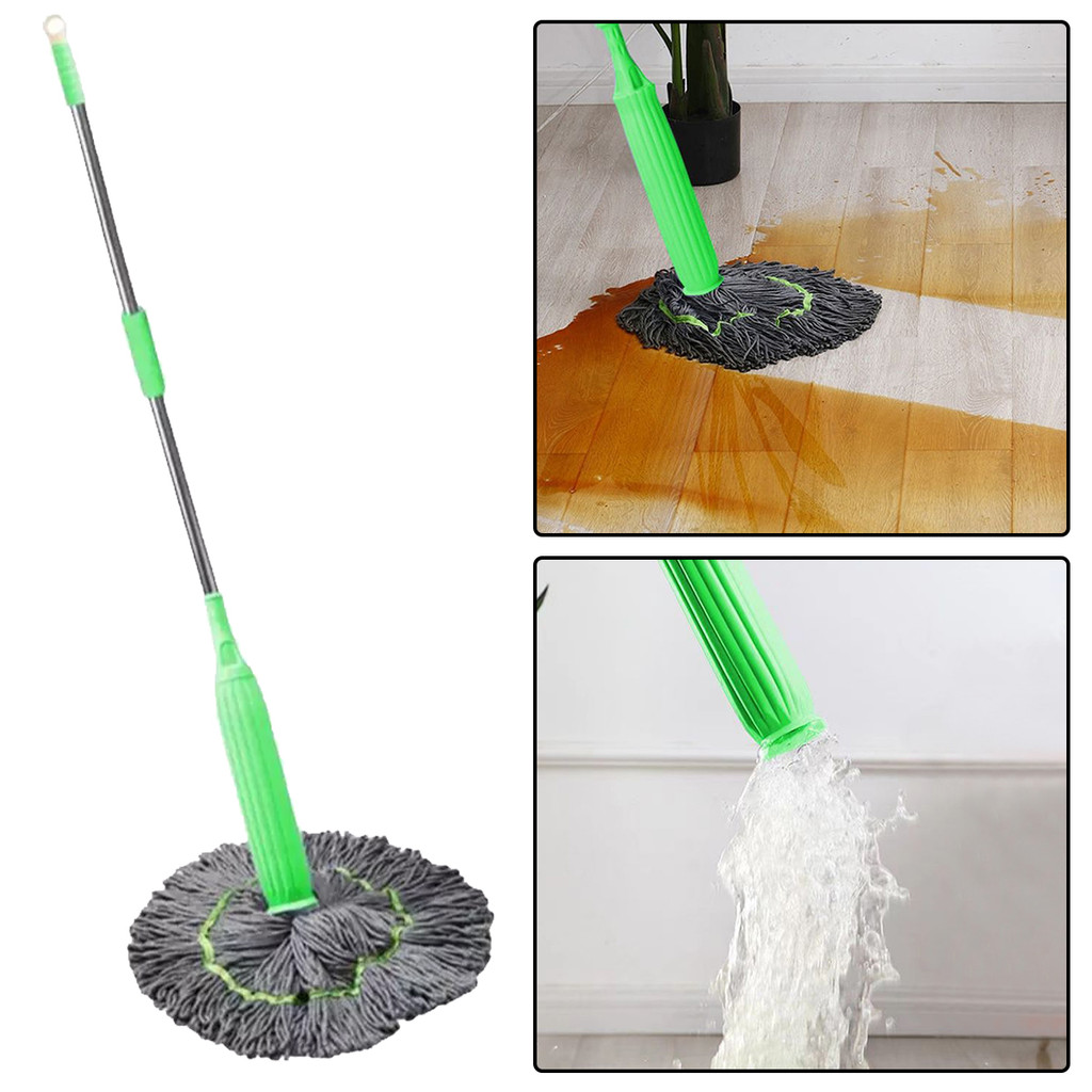 Esfregão 2 Em 1 Desidratado Auto-Anéis De Torção Para Limpeza De Piso De Microfibra De Cabo Longo Casa