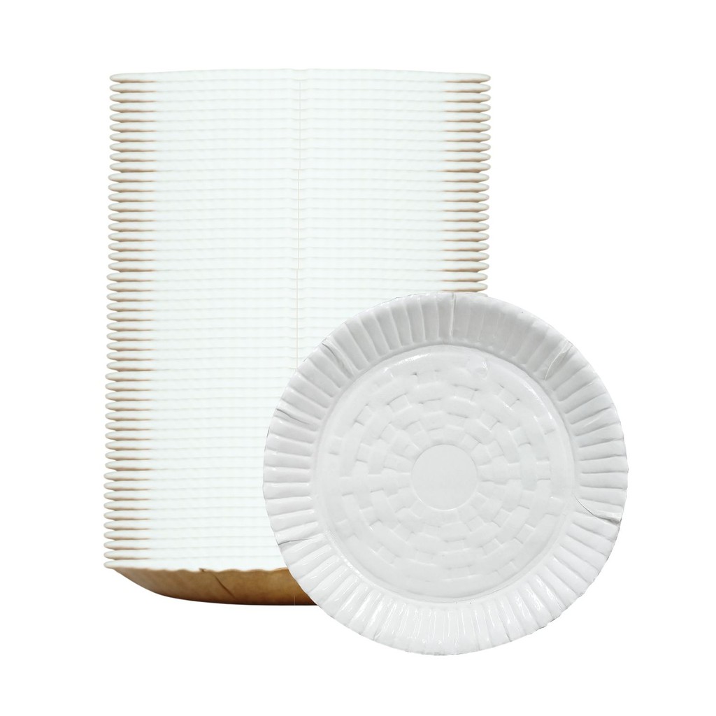 Prato De Papelão Plastificado Branco Para Bolo Festa Evento Kit C/100 ...