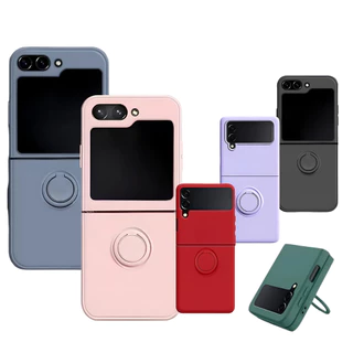 Capinha capa Silicone Case Proteção Aveludada com suporte Anel Para Z6 flip Z5 Flip Z4 flip Z3 flip