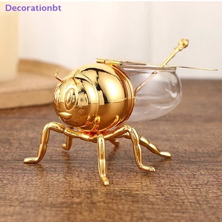 Decorationbt Luxuoso Pote De Mel De Abelha , Jarra De Armazenamento , Ornamento Decorativo Transparente Tempero De Cozinha Com Colher , Novo