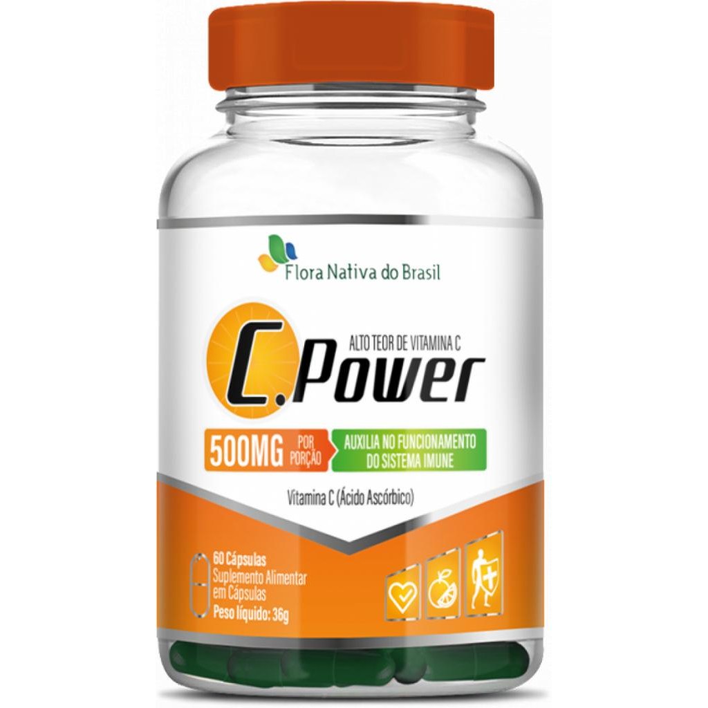 Vitamina C 500mg C.POWER - 500% VD - Suplemento Antioxidante | Shopee ...