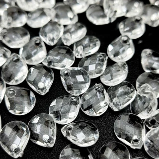 Cristal Pingente Gota Sextavada em Acrílico 8x10mm (0.8x1cm)