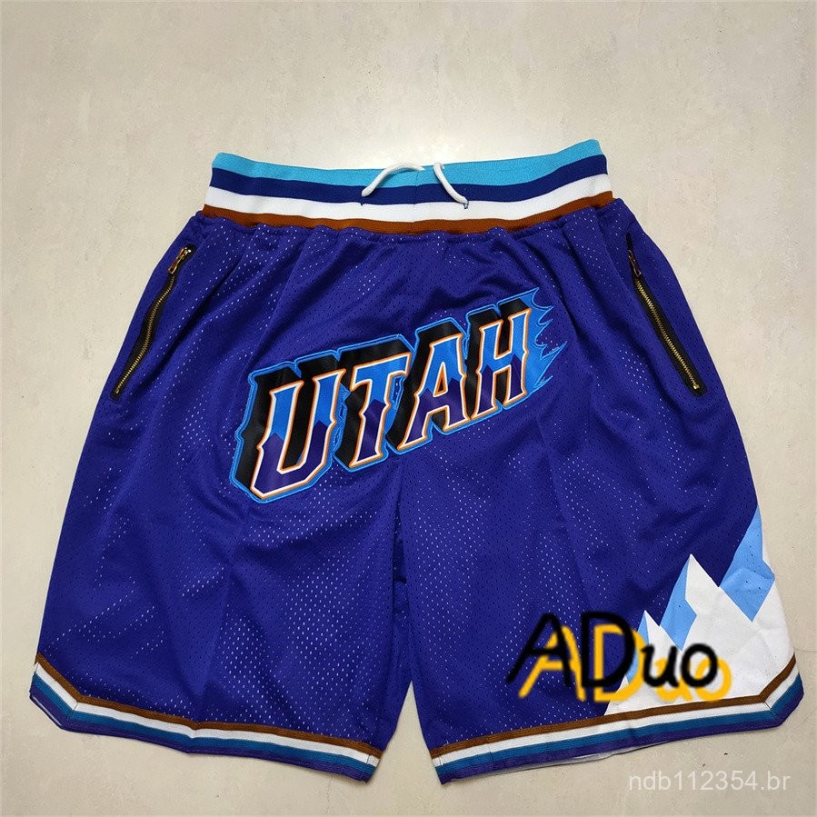 Bermuda de Basquete Utah Jazz masculina Bordada Donovan Mitchell shorts