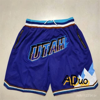 Bermuda de Basquete Utah Jazz masculina Bordada Donovan Mitchell shorts