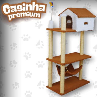 Arranhador Gato Casinha 3 Andares com Escalada e Descanso