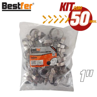Kit 50 Abraçadeiras Sem Fim de Metal 1" - Bestfer