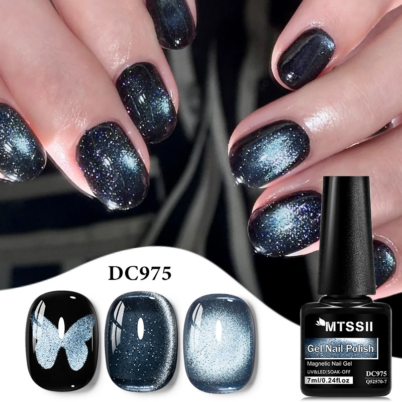 MTSSII 7ml Esmalte Em Gel Magnético De Veludo Preto Ultra Shine