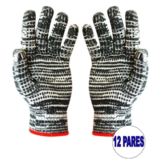 Kit 12 pares de luvas de malha mesclada tricotada 3 fios pigmentada - Plastcor em Oferta na Shopee