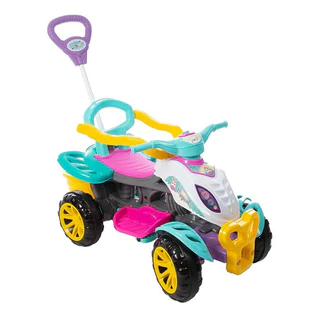 Carrinho De Passeio Infantil Empurrador Pedal Criança Verde-claro