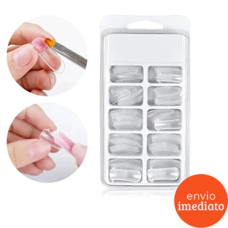 Molde F1 Tips Poygel Gel Unhas Postiças Transparente C/ 100 Und Curvatua C Reutilizavel em Oferta na Shopee