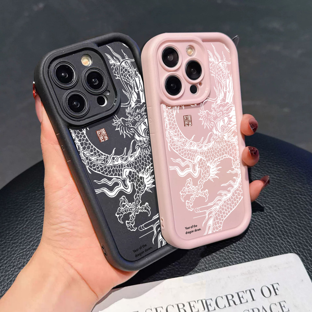 Capinha Resistente A Choques de Samsung S24 Plus S23 FE S20 FE S23 Ultra S21 S25 S22 A15 A55 Dragão Capas para Celular