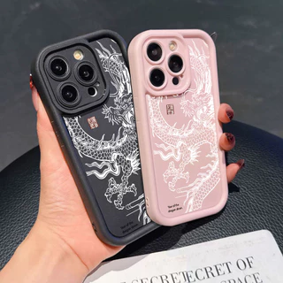 Capinha Resistente A Choques de Samsung S24 Plus S23 FE S20 FE S23 Ultra S21 S25 S22 A15 A55 Dragão Capas para Celular