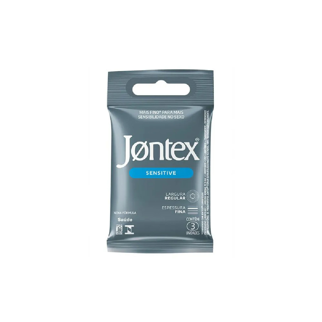 Jontex Sensitive Preservativo Com 3 - Reckitt Benckiser | Shopee Brasil
