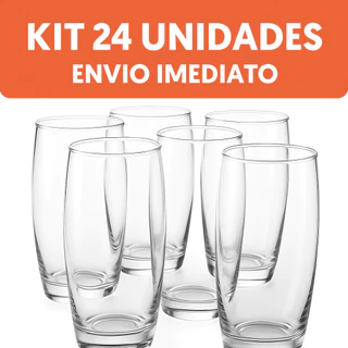 Kit 24 Copos de Vidro Multiuso Àgua Suco Drinks 300ml Nadir Figueiredo