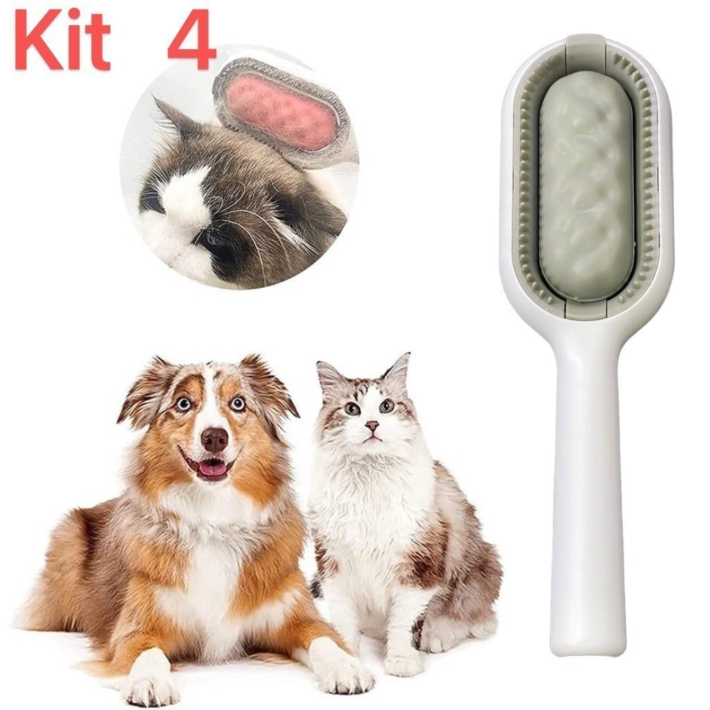 Petclean Pro Escova Multifuncional 4 Em 1 Gatos E Cachorros