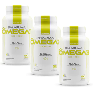 Kit 3x Ômega 3 Pharma Óleo de Peixe 90 Cáps - FitPharma em Oferta na Shopee