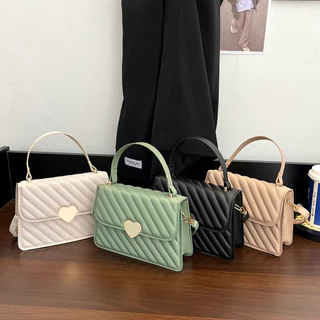 1 peça elegante e minimalista estilo feminino cor sólida couro pu com fivela em formato de coração mini bolsa quadrada bolsa feminina bolsa transversal diagonal bolsa de ombro para férias