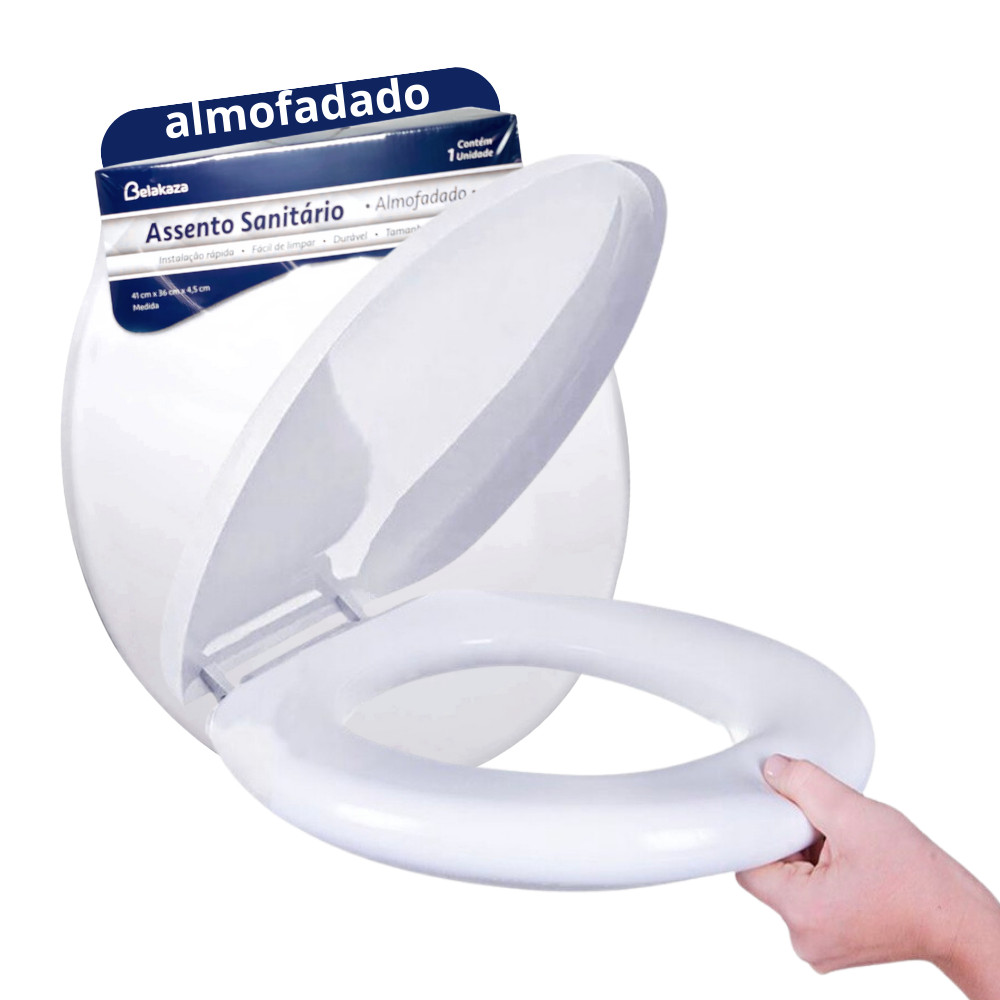 Assento Sanitário Tampa Vaso Almofadado Oval Deca Celite Logasa Incepa Slim Universal