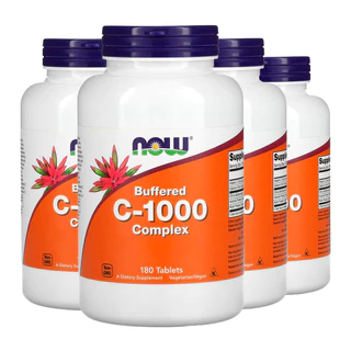 Kit 4x Complexo Vitamina C 1000mg Now Foods 180 Tabls Importado /Made in Usa