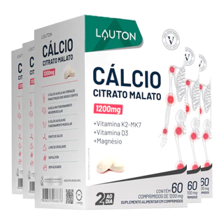 Kit 5x Cálcio Citrato Malato, K2, D3 Lauton 60Comp