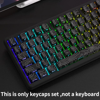 PBT Keycap Contorno Terreno Cereja Moldagem Por Injeção De Duas Cores Sublimação Quente Gravação Lateral Emissor De Luz 