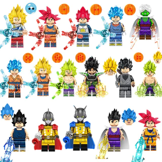 Saco de brinquedo montado com minifigura de bloco de construção Dragon Ball