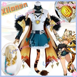 GENSHIN Impacto Cosplay XILONEN Traje Peruca Conjunto Completo Feminino Carnaval Anime Festa Roleplay Lori