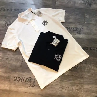 LOEWE Puro Algodão Camisa Polo Colarinho Bordado Feminino Manga Curta Dos Homens E wo 5BYA