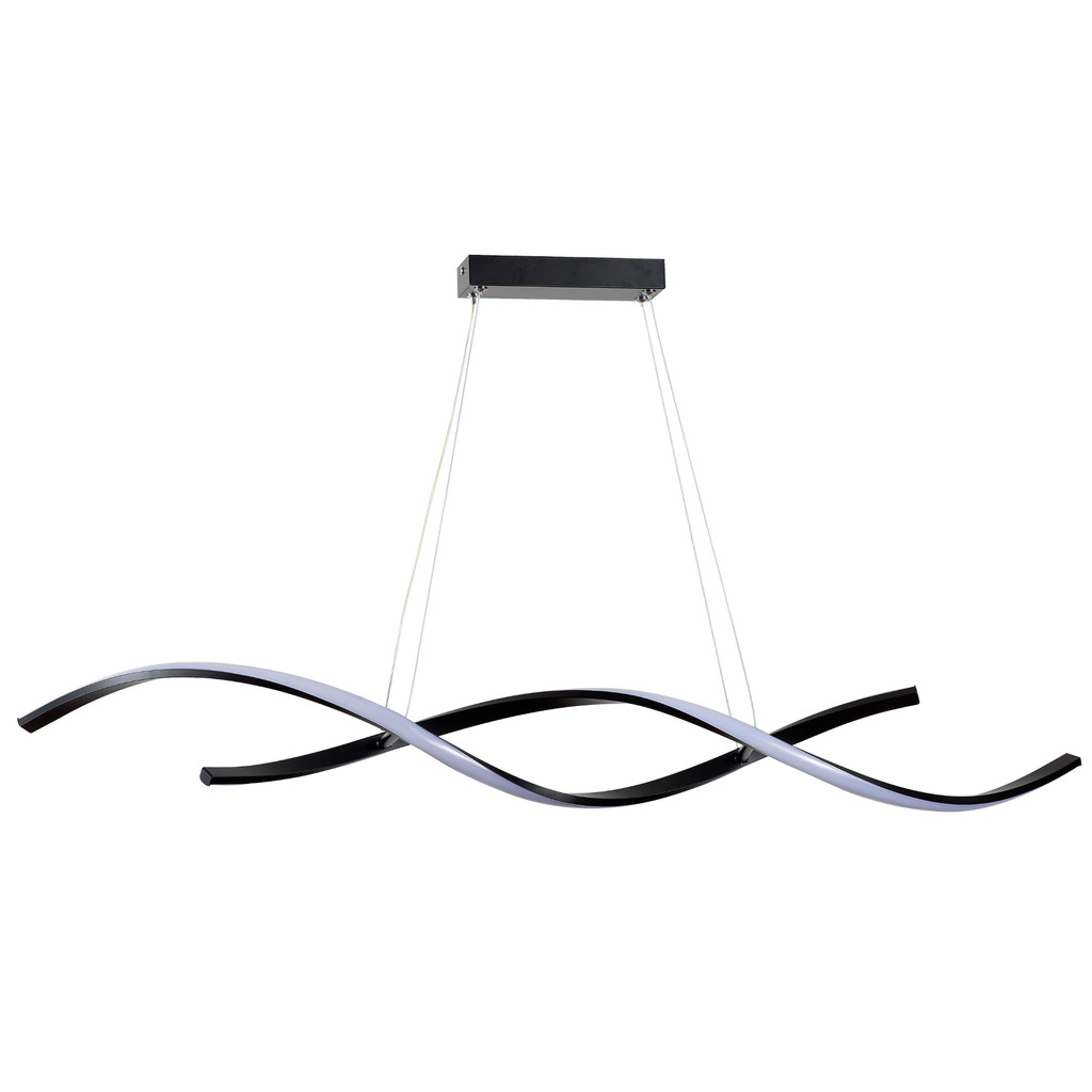 Luminária Pendente Lustre Led 3 em 1 Dna Preto Moderno Luxuoso Bivolt INL120