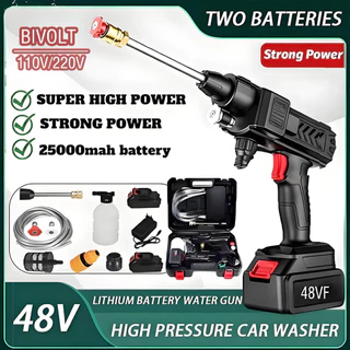 Lavadora de Alta Pressão Portátil Recarregável Para Carros E Jardins Linha Premium Pistola Lava Jato Profissional—48V