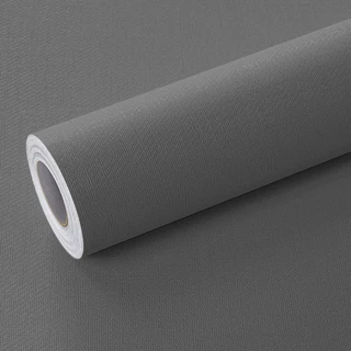 Adesivo PVC tipo Papel de Parede Lavavel Texturizado Linho Cinza Escuro 500x60cm
