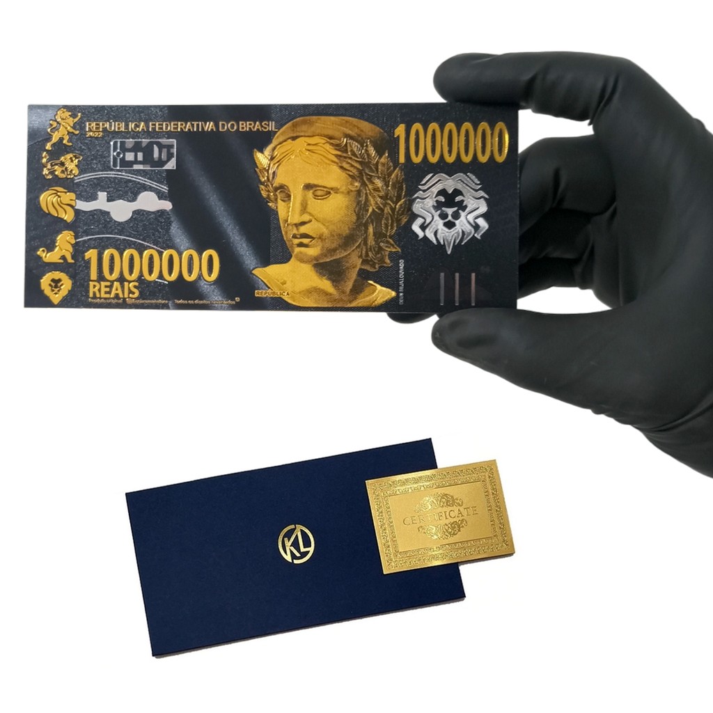 Nota Cédula 1 Milhão de Reais Leão Metalizada Ouro Coleção Brasil | Shopee  Brasil