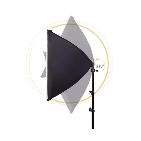 KIT 1 2 Softbox Luz contínua 50x70cm Soquete e27 Kit com Tripé Techo Pro