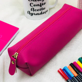 Estojo Escolar Liso 1 Divisória Multiuso Universal Vários Modelos e Cores Couro Organizador em Oferta na Shopee