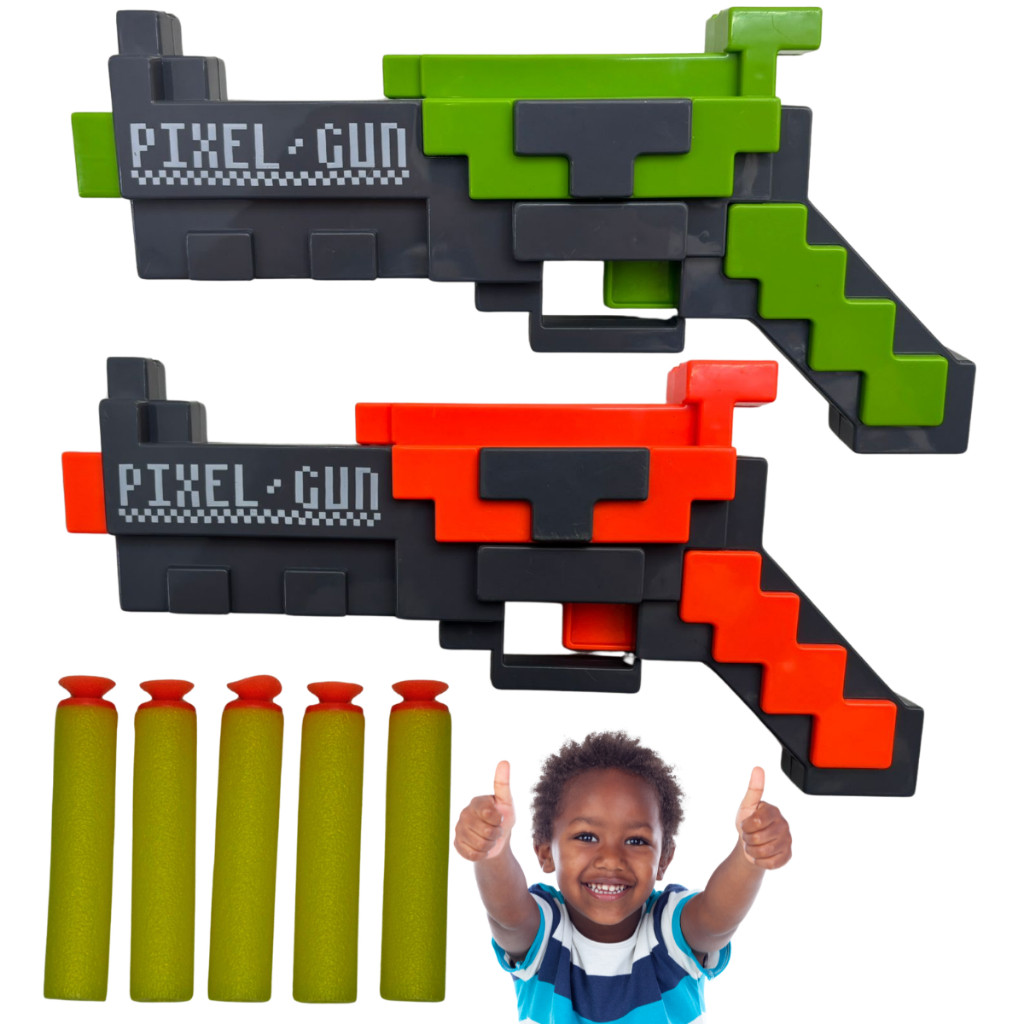 Brinquedo Lança Dardos Colantes Pixel Minecraft Pistola Infantil ...