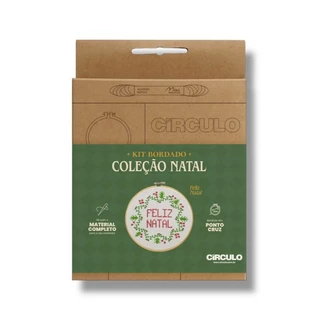 KIT BORDADO EM PONTO CRUZ COLEÇÃO NATAL - CÍRCULO